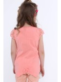 Tricou cu maneci din dantela, piersic NDZ8147 - Magazin online - Boutique